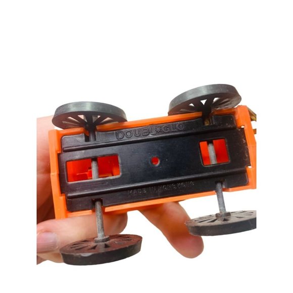 Vintage Doubl Glo Plastic Santa Train Ornament Hong Kong 3 7/8"L x 2 1/2"h - Picture 7 of 7